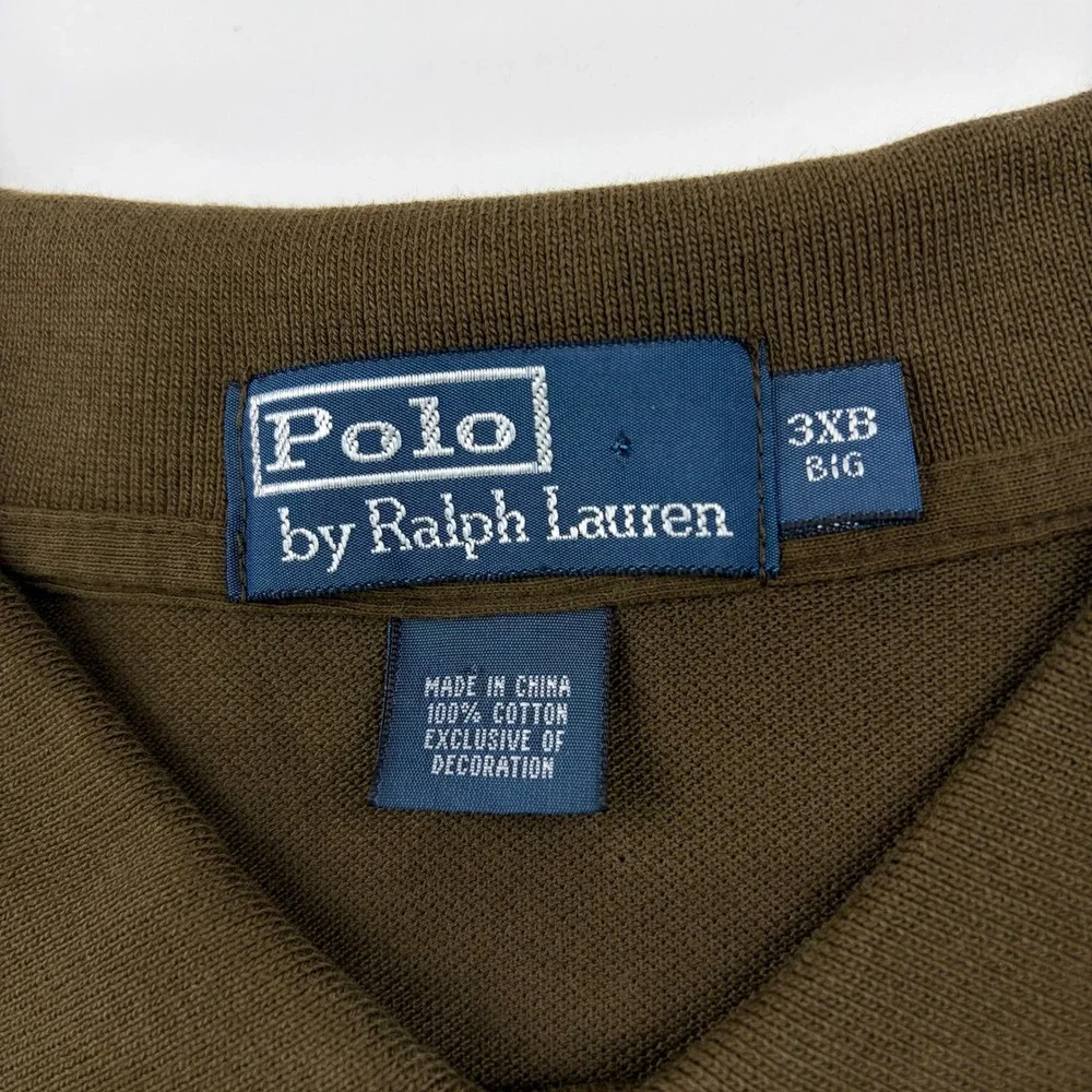 Polo Ralph Lauren The Mesh Shirt Mens 3XB Brown Short Sleeve Big Pony Polo